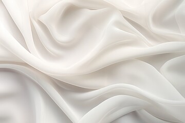 Abstract White Cloth Background: Soft Waves of Movement and Fluidity