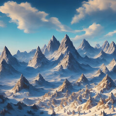 mountains in the snow