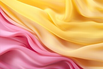 Obraz premium Chiffon Carousel: Pink and Yellow Fabric Texture