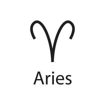 aries zodiac symbol icon vector