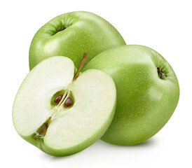 Organic fresh apple isolated on white