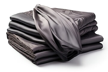 Dark Luxe: Black Gray Satin Fabric with Luxurious Shiny Patterns
