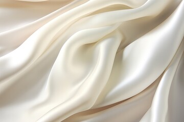 Ivory Impressions: Close-Up of White Satin for Elegant Background Designs