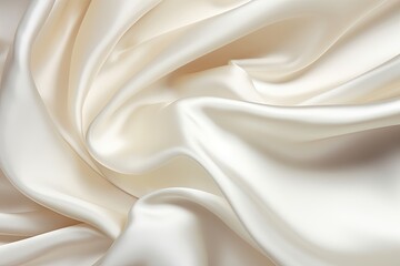 Ivory Intrigue: Close-up of White Satin for Soft Backgrounds