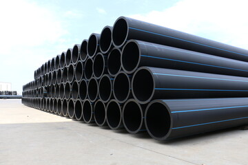 PE pipe plant, Industrial PE pipeline for gas and water. HDPE pipe, Polyethylene PE100 pipe....