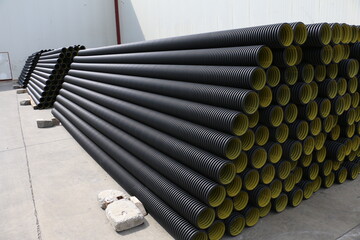 Black HDPE Double Wall Corrugated Pipe, 
HDPE Pipes Manufacturers, HDPE DWC Yellow pipes