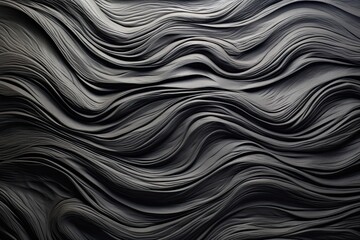 Fototapeta premium Midnight Sands: Black Sand Beach Texture with Wave-like Patterns