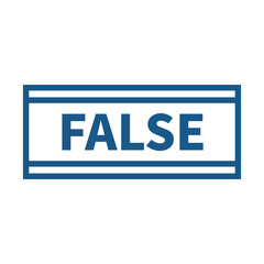 False Stamp In Blue Line Rectangle Shape For Verification Information
