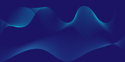 Modern abstract blue blend waves lines futuristic technology background. Modern blue flowing wave lines and glowing moving lines. Futuristic technology and sound wave lines background.