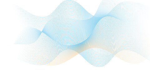 Abstract blue wave geometric Technology, data science frequency gradient lines on transparent background. Isolated on white background. blue and white wavy stripes background.