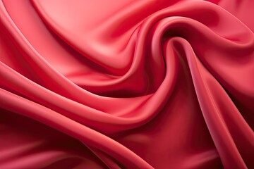Ruby Rhapsody: Wavy Red Satin Silk Fabric for Abstract Designs