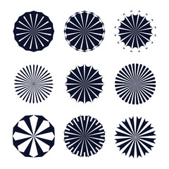 Free vector sun burst radial styles set of nine