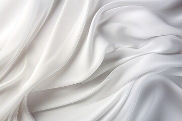 Silky Flow: Abstract White Satin Background with Crease Wavy Folds