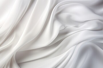 Obraz premium Silky Flow: Abstract White Satin Background with Crease Wavy Folds