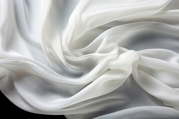 Silken Veil: Abstract White Satin Cloth with Wavy Folds