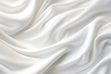 Silky Surf: Soft Abstract Waves on White Cloth Background