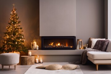 Moderne Weihnachtsstimmung: Baum im zeitgemäßen Wohnzimmer