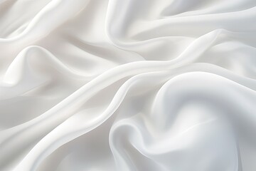Obraz premium Silky Smooth White Fabric Texture Surface Background with Gentle Waves