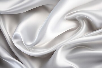 Silver Serenity: Close-up of White Satin for Subtle Backgrounds