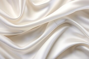 The Grace of Drapery: White Satin Silky Cloth Background
