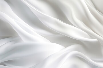 Whispering White Waves: Abstract Background with Flowing White Satin