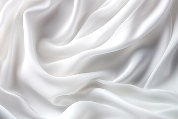 Whispering White Waves: Abstract Background with Flowing White Satin Image