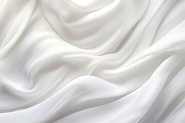 Naklejka premium White Waves: Abstract Soft Waves of White Fabric Background