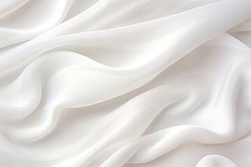 Fototapeta premium Woven Silk: Abstract Soft Waves on White Cloth Background