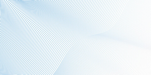 Abstract blue and gray wave geometric Technology, data science frequency gradient lines on transparent background. Isolated on white background. black and white wavy stripes background.