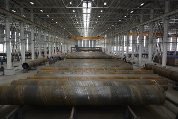 Large diameter steel pipe plant, Steel pipe manufacturing, Steel pipes for drilling oil and water