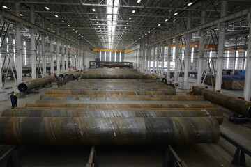 Large diameter steel pipe plant, Steel pipe manufacturing, Steel pipes for drilling oil and water