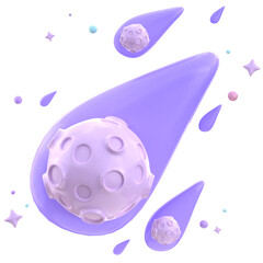 3d icon Asteroid, 3d illustration, 3d element, 3d rendering. © 3DafaRizkiansah