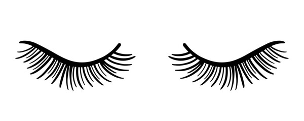 False Eyelashes Illustration. Female Lashes Icon