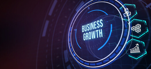 Business growth. Development and growth concept. 3d illustration - obrazy, fototapety, plakaty