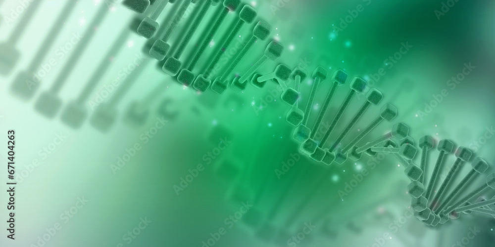 Wall mural 3d render of dna structure, abstract background