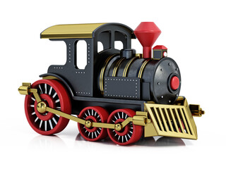 Toy train isolated on white background. 3D illustration