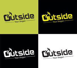 Outside logotype, elements color variation abstract icon. Modern logotype, business template.