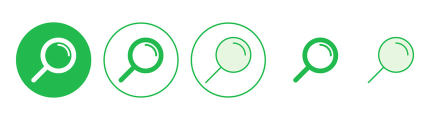 Search icon set. search magnifying glass icon