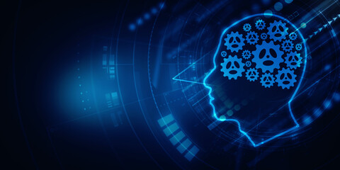 2d illustration Abstract futuristic electronic circuit technology background