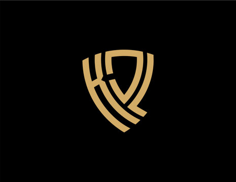 KJL creative letter shield logo design vector icon illustration