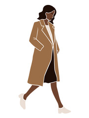Abstract woman in coat illustration. Vector illustration.