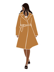 Abstract woman in coat illustration. Vector illustration.