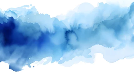 Foto op Plexiglas blue wave watercolor on white background  © Planetz