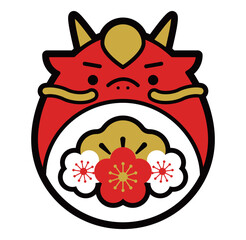 2024年辰年の年賀状や正月に使える龍のポップでかわいい干支イラスト_縁起物入り