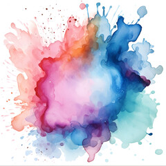 watercolor splashes on white, Watercolor paint stain
