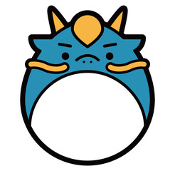 2024年辰年の年賀状や正月に使える龍のポップでかわいい干支イラスト_コピースペース