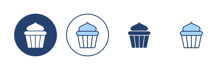 Cup cake icon vector. Cup cake sign and symbol