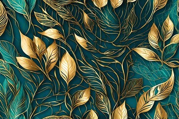 Golden leaves line