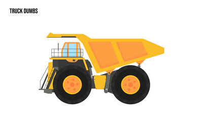 dump truck heavy equipment Flat illustration, dump truck heavy equipment Logo Template vector