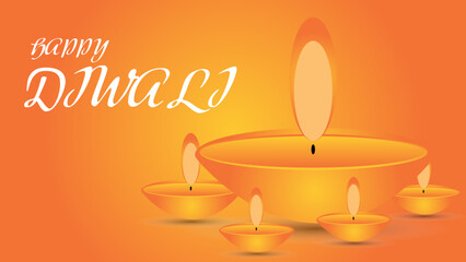 Happy Diwali celebration background. banner design decorated with illuminated oil lamps on background. vector illustration design
